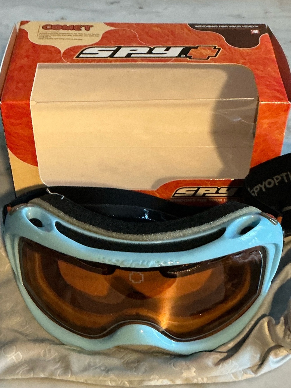 SPY+ Comet 2 Light Blue Snow Goggles with Amber Lens